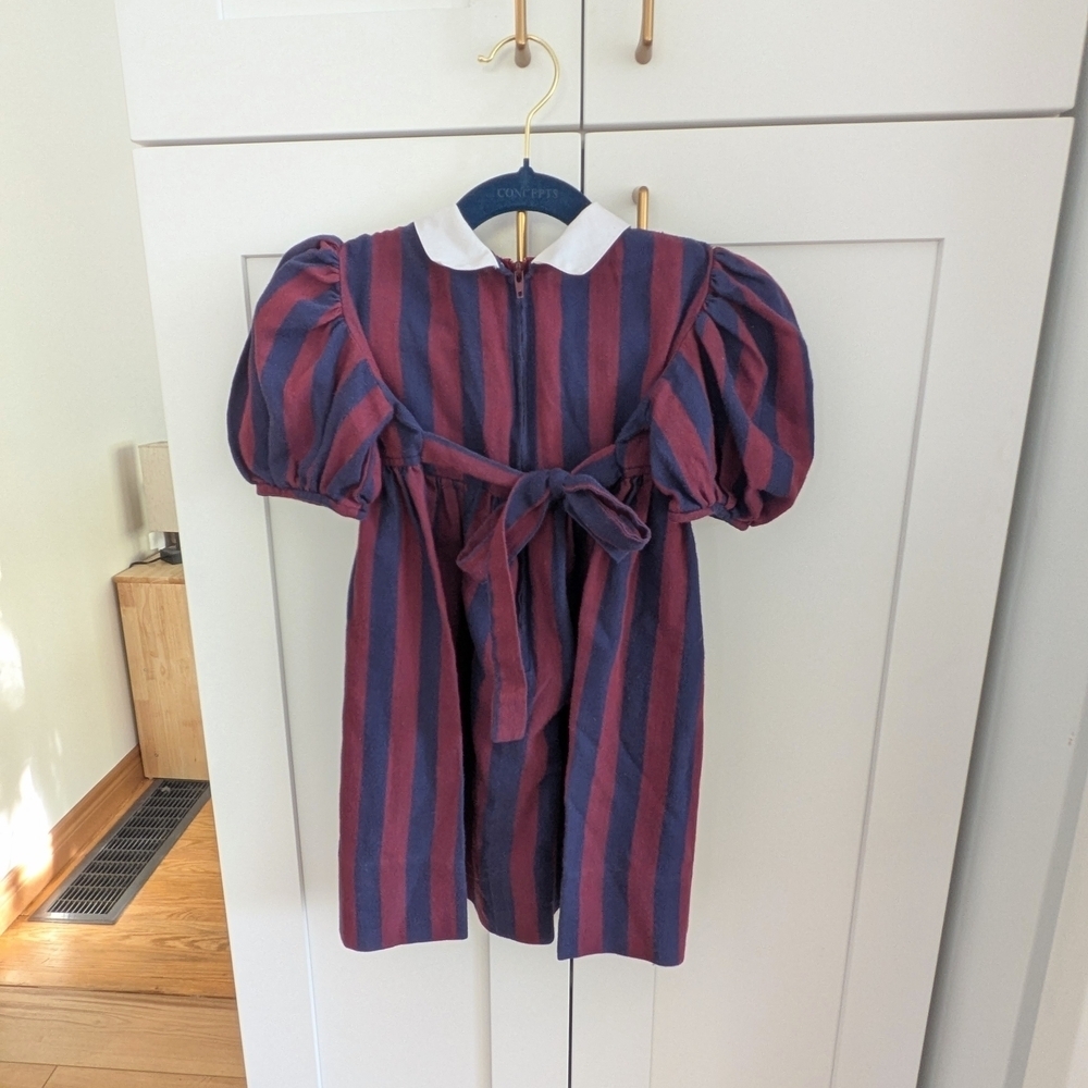 Vintage Striped Puff Sleeve Dress - Picture 2 of 6